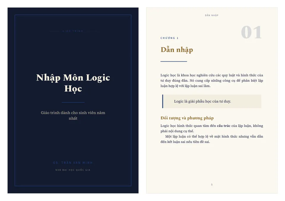 academic-classic — bìa và trang ruột dựng bằng Ebook Printer