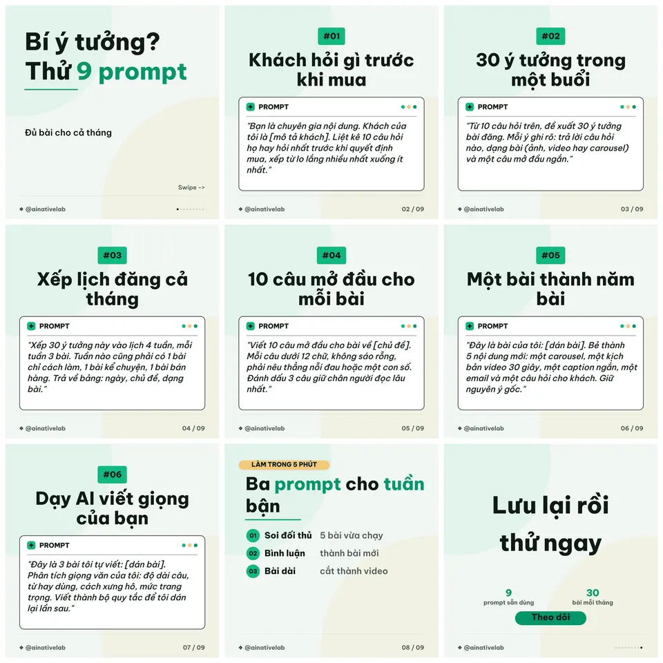 tip-emerald — bộ demo 9 slide dựng bằng skill