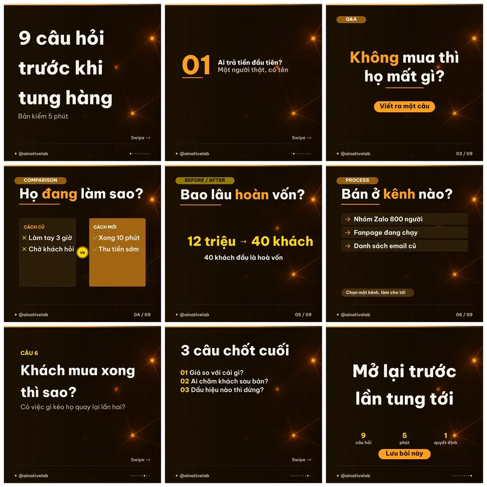 recap-amber — bộ demo 9 slide dựng bằng skill