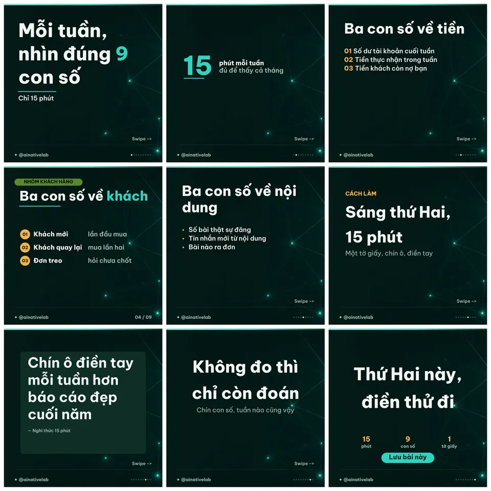 recap-emerald — bộ demo 9 slide dựng bằng skill