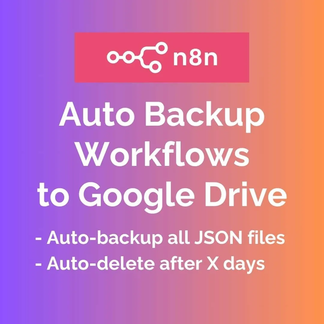 N8N Auto Backup Workflows to Google Drive