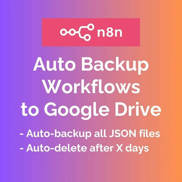 N8N Auto Backup Workflows to Google Drive