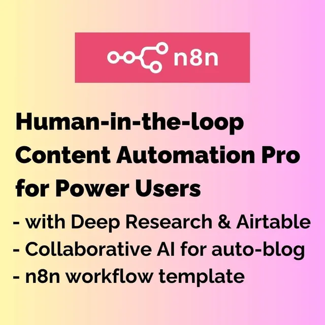 N8N HUMAN-IN-THE-LOOP Content Automation Pro for Power Users - with Deep Research & Airtable - WordPress Blog Automation