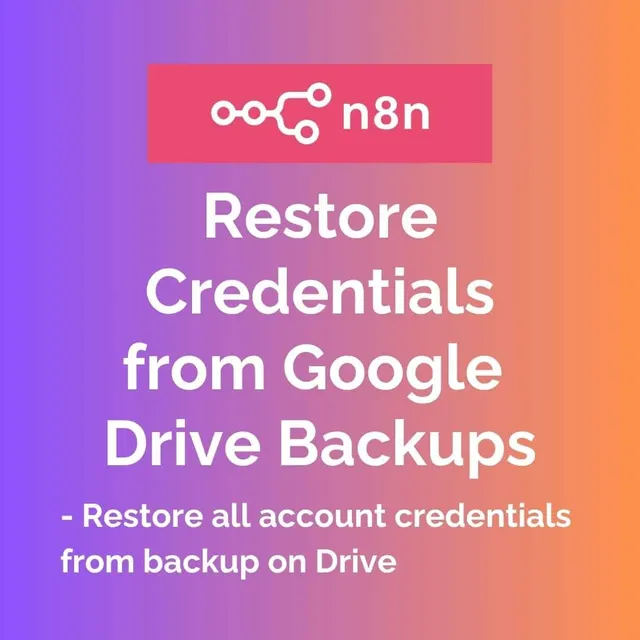 N8N Restore Credentials from Google Drive Backups
